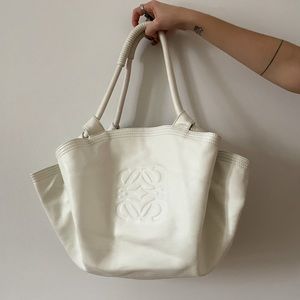 Loewe nappa tote bag in white